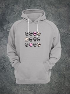 Худи с черепом мужское толстовка с капюшоном с рисунком с принтом унисекс