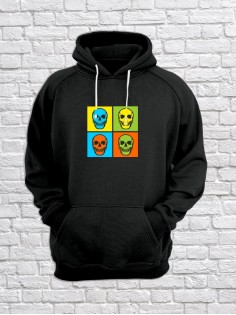 Худи с черепом мужское толстовка с капюшоном с рисунком с принтом унисекс