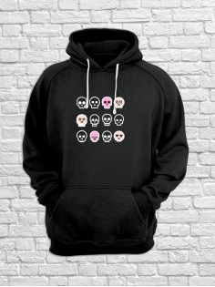 Худи с черепом мужское толстовка с капюшоном с рисунком с принтом унисекс