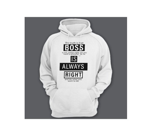 Sharp& Подарок мужчине Белая толстовка оверсайз с принтом