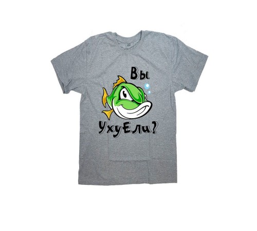 Sharp& Футболка оверсайз серая с прикольной надписью Вы уху ели