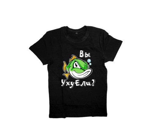 Sharp& Футболка оверсайз черная с прикольной надписью Вы уху ели