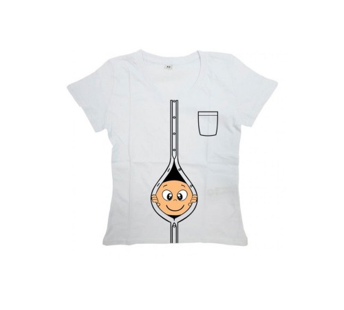 Sharp& Белая футболка для беременных с принтом Выглядывающий малыш