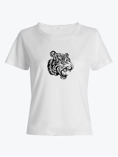 Sharp& Женская футболка с принтом Тигра / оверсайз