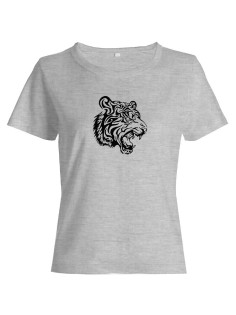 Sharp& Женская футболка с принтом Тигра / оверсайз