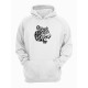 Sharp& Белое худи мужское оверсайз с капюшоном с принтом Тигр