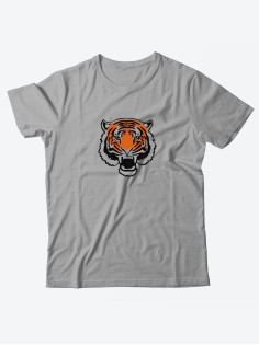 Sharp& Футболка для мужчины с принтом Тигр / оверсайз / с надписью