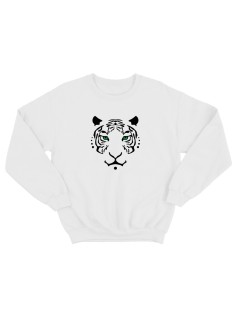 Sharp& Свитшот женский мужской белый с принтом Тигр толстовка