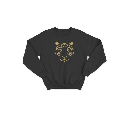 Sharp& Свитшот женский мужской черный с принтом Тигр толстовка