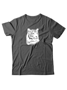 Sharp& Футболка Тигр / Мужская / С надписью / Черная / Белая