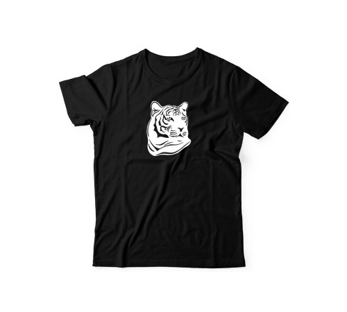 Sharp& Футболка Тигр / Мужская / С надписью / Черная / Белая