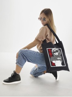 Sharp& Сумка шоппер черный Аниме женская