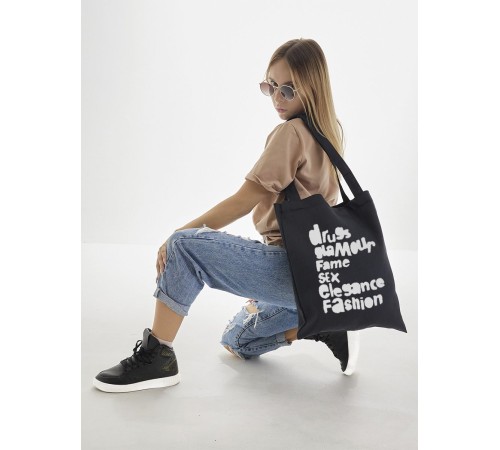 Sharp& Сумка шоппер черный Аниме женская