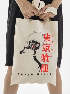 "Толстовки, свитшоты и худи Sharp&Shop" Сумка шоппер бежевый Аниме женская