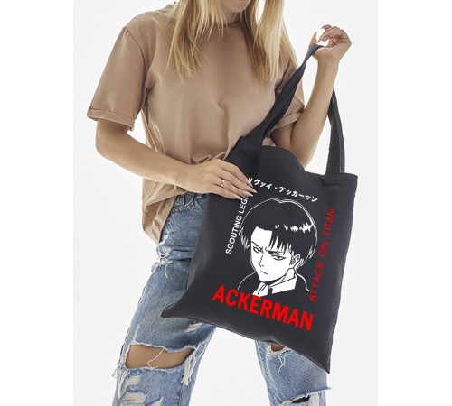 "Толстовки, свитшоты и худи Sharp&Shop" Сумка шоппер черный Аниме женская