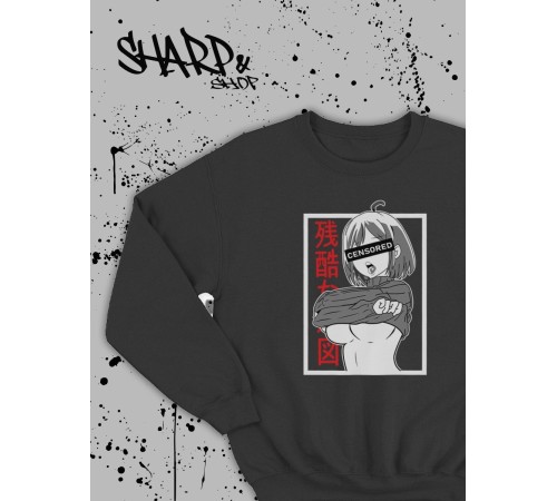 "Толстовки, свитшоты и худи Sharp&Shop" Свитшот Аниме мужской женский чёрный