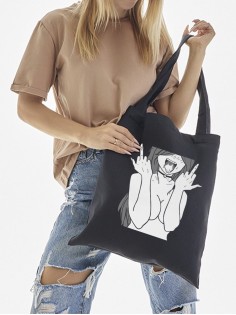 "Толстовки, свитшоты и худи Sharp&Shop" Сумка шоппер черный Аниме женская