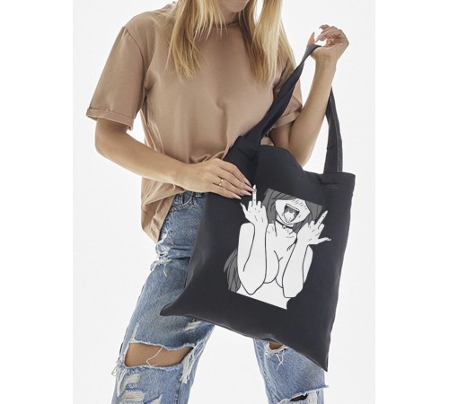 "Толстовки, свитшоты и худи Sharp&Shop" Сумка шоппер черный Аниме женская