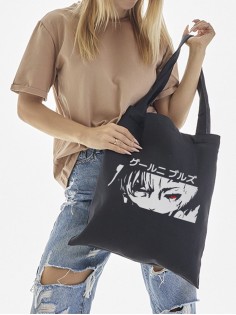 "Толстовки, свитшоты и худи Sharp&Shop" Сумка шоппер черный Аниме женская