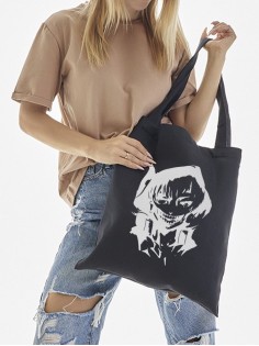 "Толстовки, свитшоты и худи Sharp&Shop" Сумка шоппер черный Аниме женская