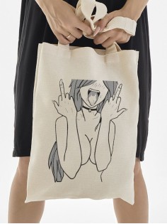 "Толстовки, свитшоты и худи Sharp&Shop" Сумка шоппер бежевый Аниме женская