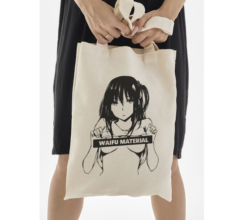 "Толстовки, свитшоты и худи Sharp&Shop" Сумка шоппер бежевый Аниме женская