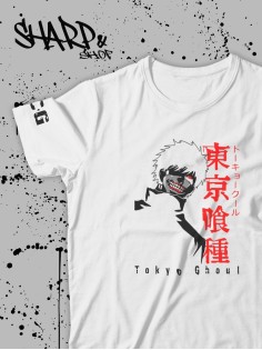 "Толстовки, свитшоты и худи Sharp&Shop" Футболка Аниме белая оверсайз токийский Гуль хантер хантер