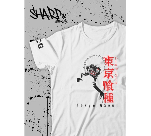 "Толстовки, свитшоты и худи Sharp&Shop" Футболка Аниме белая оверсайз токийский Гуль хантер хантер