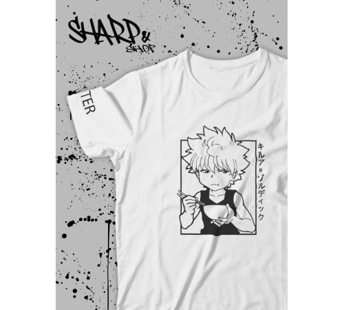 "Толстовки, свитшоты и худи Sharp&Shop" Футболка Аниме белая оверсайз токийский Гуль хантер хантер