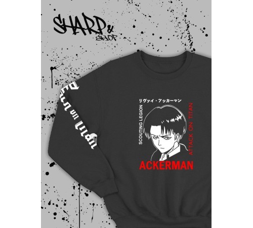 "Толстовки, свитшоты и худи Sharp&Shop" Свитшот Аниме мужской женский чёрный