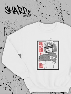 "Толстовки, свитшоты и худи Sharp&Shop" Свитшот Аниме белый оверсайз толстовка кофта с принтом Amine