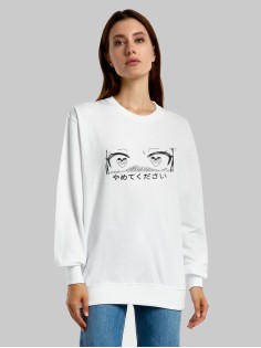 "Толстовки, свитшоты и худи Sharp&Shop" Свитшот Аниме белый оверсайз толстовка кофта с принтом Amine