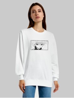 "Толстовки, свитшоты и худи Sharp&Shop" Свитшот Аниме белый оверсайз толстовка кофта с принтом Amine