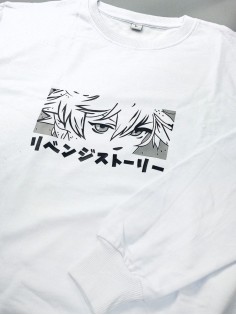 "Толстовки, свитшоты и худи Sharp&Shop" Свитшот Аниме белый оверсайз толстовка кофта с принтом Amine