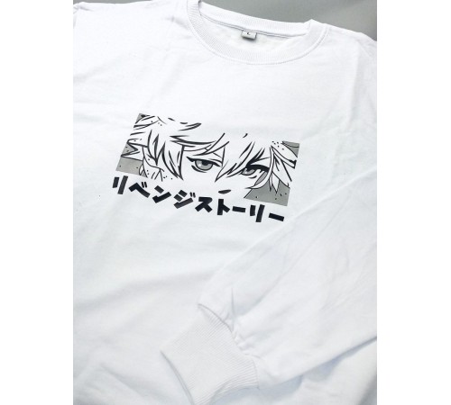 "Толстовки, свитшоты и худи Sharp&Shop" Свитшот Аниме белый оверсайз толстовка кофта с принтом Amine