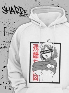 "Толстовки, свитшоты и худи Sharp&Shop" Белое худи Аниме мужское женское кофта