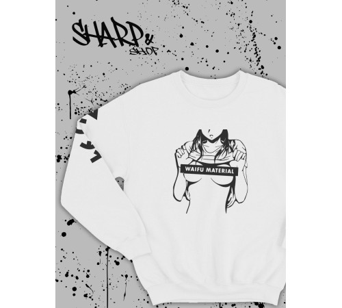 "Толстовки, свитшоты и худи Sharp&Shop" Свитшот Аниме белый оверсайз толстовка кофта с принтом Amine