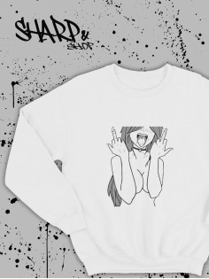 "Толстовки, свитшоты и худи Sharp&Shop" Свитшот Аниме белый оверсайз толстовка кофта с принтом Amine