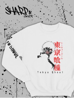 "Толстовки, свитшоты и худи Sharp&Shop" Свитшот Аниме белый оверсайз толстовка кофта с принтом Amine