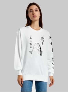 "Толстовки, свитшоты и худи Sharp&Shop" Свитшот Аниме белый оверсайз толстовка кофта с принтом Amine