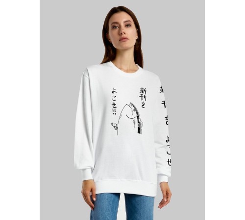 "Толстовки, свитшоты и худи Sharp&Shop" Свитшот Аниме белый оверсайз толстовка кофта с принтом Amine