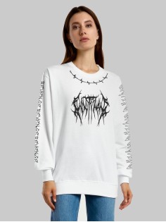 "Толстовки, свитшоты и худи Sharp&Shop" Свитшот Аниме белый оверсайз толстовка кофта с принтом Amine