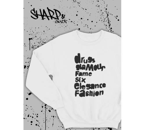 "Толстовки, свитшоты и худи Sharp&Shop" Свитшот Аниме белый оверсайз толстовка кофта с принтом Amine