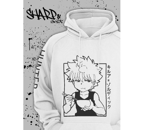 "Толстовки, свитшоты и худи Sharp&Shop" Белое худи Аниме мужское женское кофта