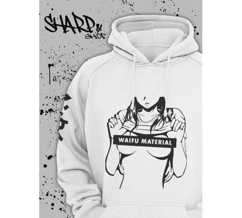 "Толстовки, свитшоты и худи Sharp&Shop" Белое худи Аниме мужское женское кофта