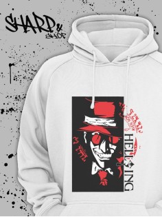 "Толстовки, свитшоты и худи Sharp&Shop" Белое худи Аниме мужское женское кофта