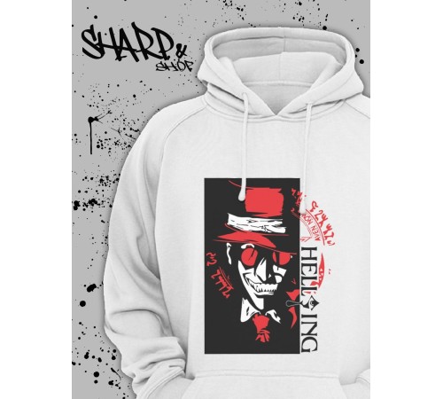 "Толстовки, свитшоты и худи Sharp&Shop" Белое худи Аниме мужское женское кофта