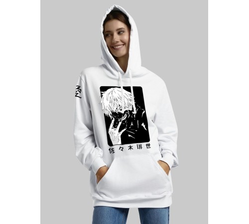 "Толстовки, свитшоты и худи Sharp&Shop" Белое худи Аниме мужское женское кофта