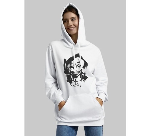 "Толстовки, свитшоты и худи Sharp&Shop" Белое худи Аниме мужское женское кофта