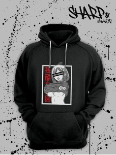 "Толстовки, свитшоты и худи Sharp&Shop" Черное худи Аниме толстовка с капюшоном кофта Amine хентай